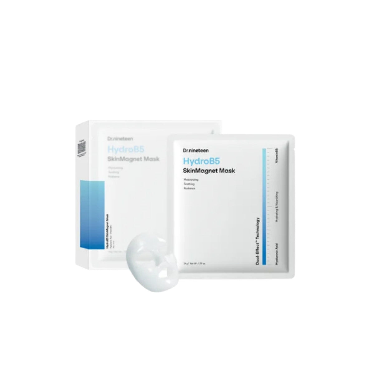 Dr.nineteen HydroB5 SkinMagnet Mask – 4PCs professional Korean sheet masks with Vitamin B5 and Hyaluronic Acid available at Atelier De Glow UAE.
