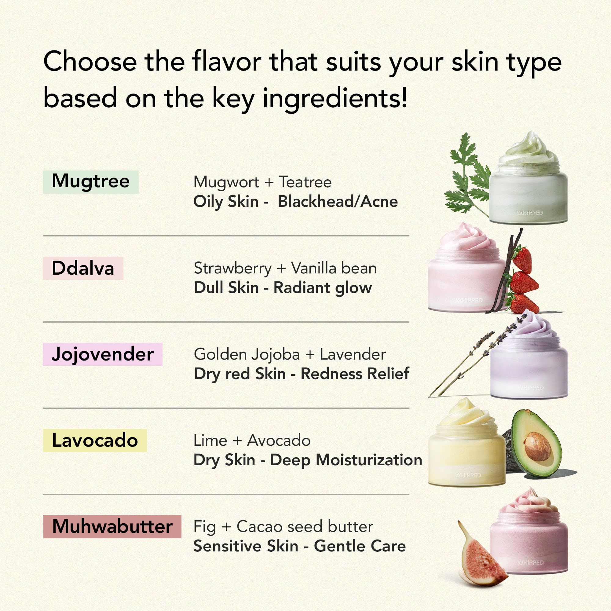 Rich, buttery-soft, and decadent pale-green whipped cream texture of WHIPPED Lavocado Cleanser scooped inside its aesthetic luxury jar at Atelier De Glow UAE.