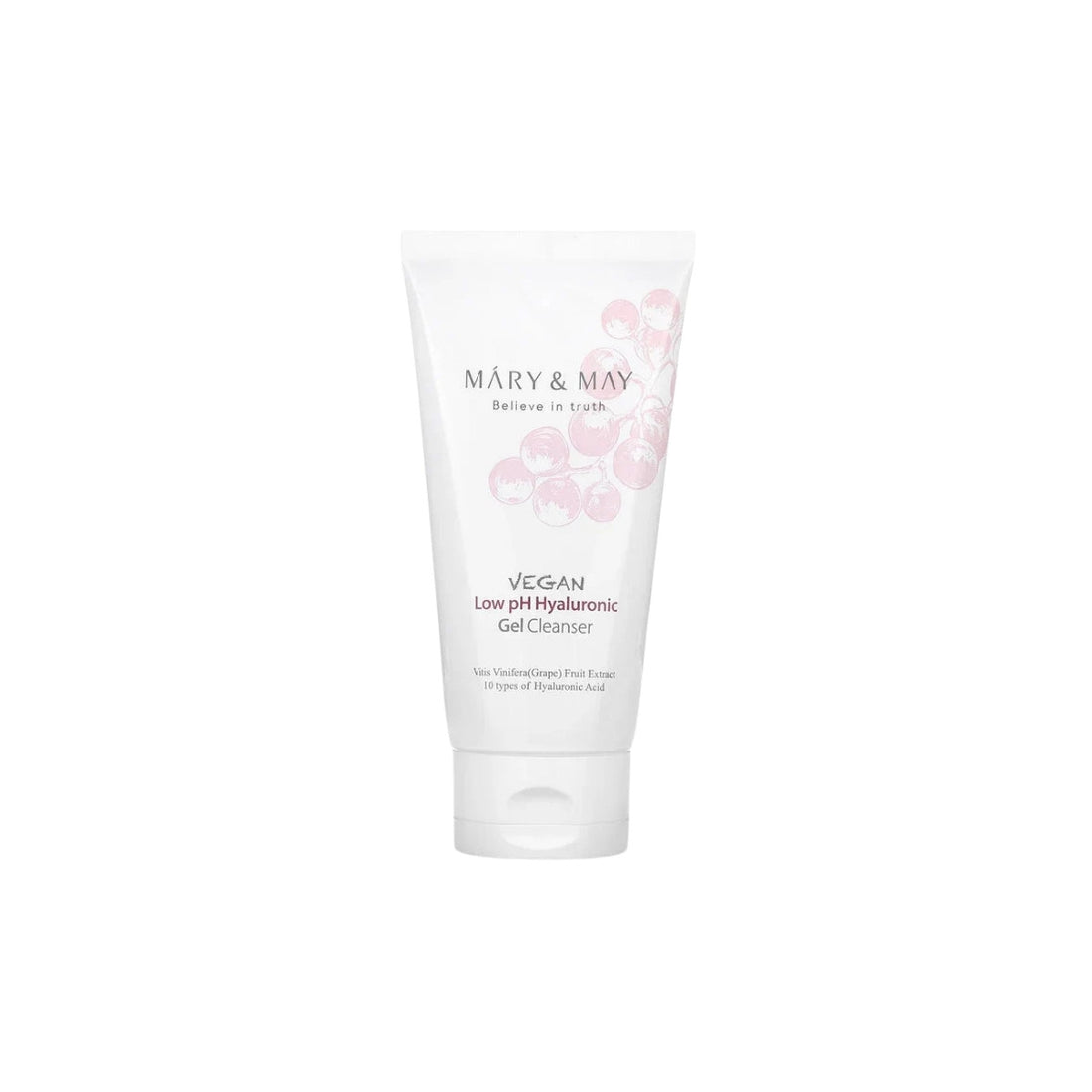 Mary &amp; May Vegan Low pH Hyaluronic Gel Cleanser – 150ml low-irritation daily face wash with 10,000ppm multi-weight Hyaluronic Acid available at Atelier De Glow UAE.