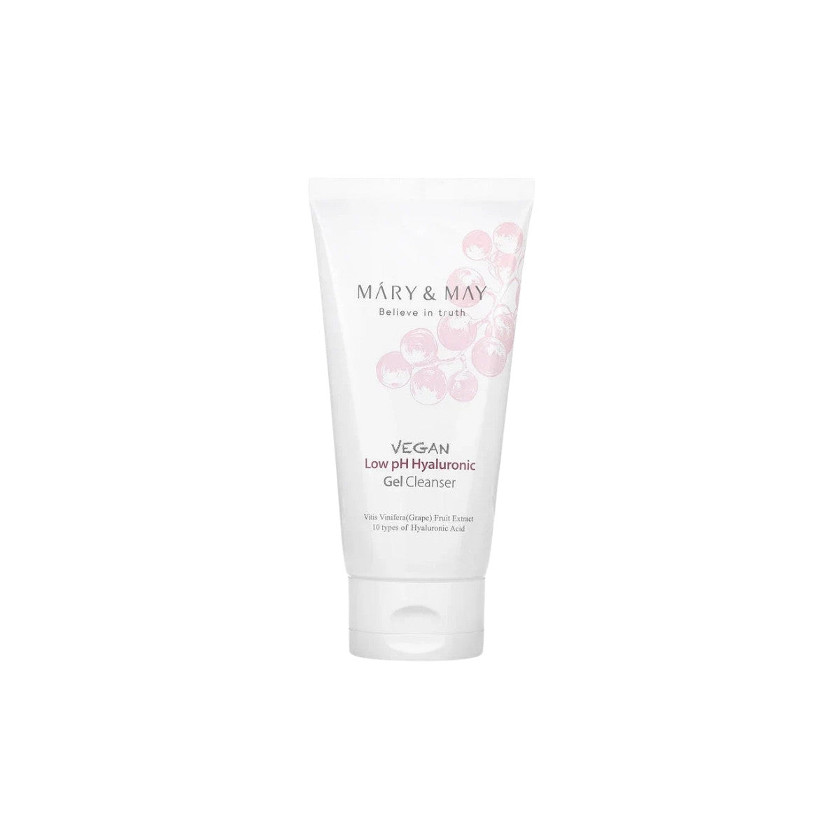Mary &amp; May Vegan Low pH Hyaluronic Gel Cleanser – 150ml low-irritation daily face wash with 10,000ppm multi-weight Hyaluronic Acid available at Atelier De Glow UAE.