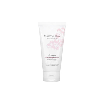 Mary &amp; May Vegan Low pH Hyaluronic Gel Cleanser – 150ml low-irritation daily face wash with 10,000ppm multi-weight Hyaluronic Acid available at Atelier De Glow UAE.