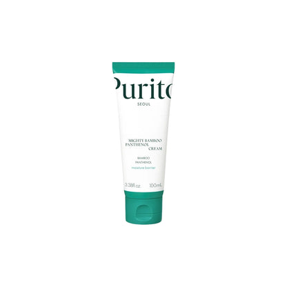 Purito SEOUL Mighty Bamboo Panthenol Cream 100ml – intensive soothing and hydrating moisturizer with bamboo water and panthenol for skin barrier support at Atelier De Glow UAE.