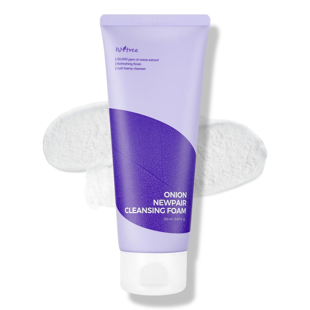 Isntree Onion Newpair Cleansing Foam – 150ml creamy daily facial cleanser with Red Onion Extract available at Atelier De Glow UAE.