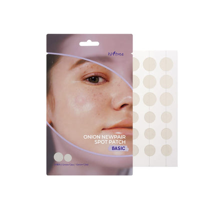 Isntree Onion Newpair Spot Patch Basic – 24-piece hydrogel acne patches infused with Red Onion Extract available at Atelier De Glow UAE.