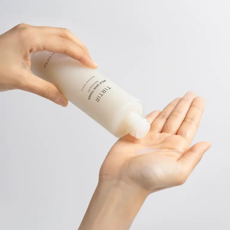 TIRTIR Milk Skin Toner – K-beauty viral "Glass Skin Moisturizing Toner" for a bright, healthy, and glass-like complexion, shop at Atelier De Glow UAE.