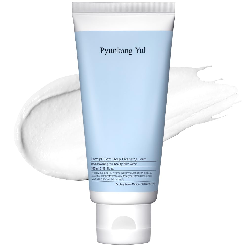 Pyunkang Yul Low pH Pore Deep Cleansing Foam – 100ml Korean face wash with Litsea Cubeba Fruit Oil and Centella Asiatica available at Atelier De Glow UAE.