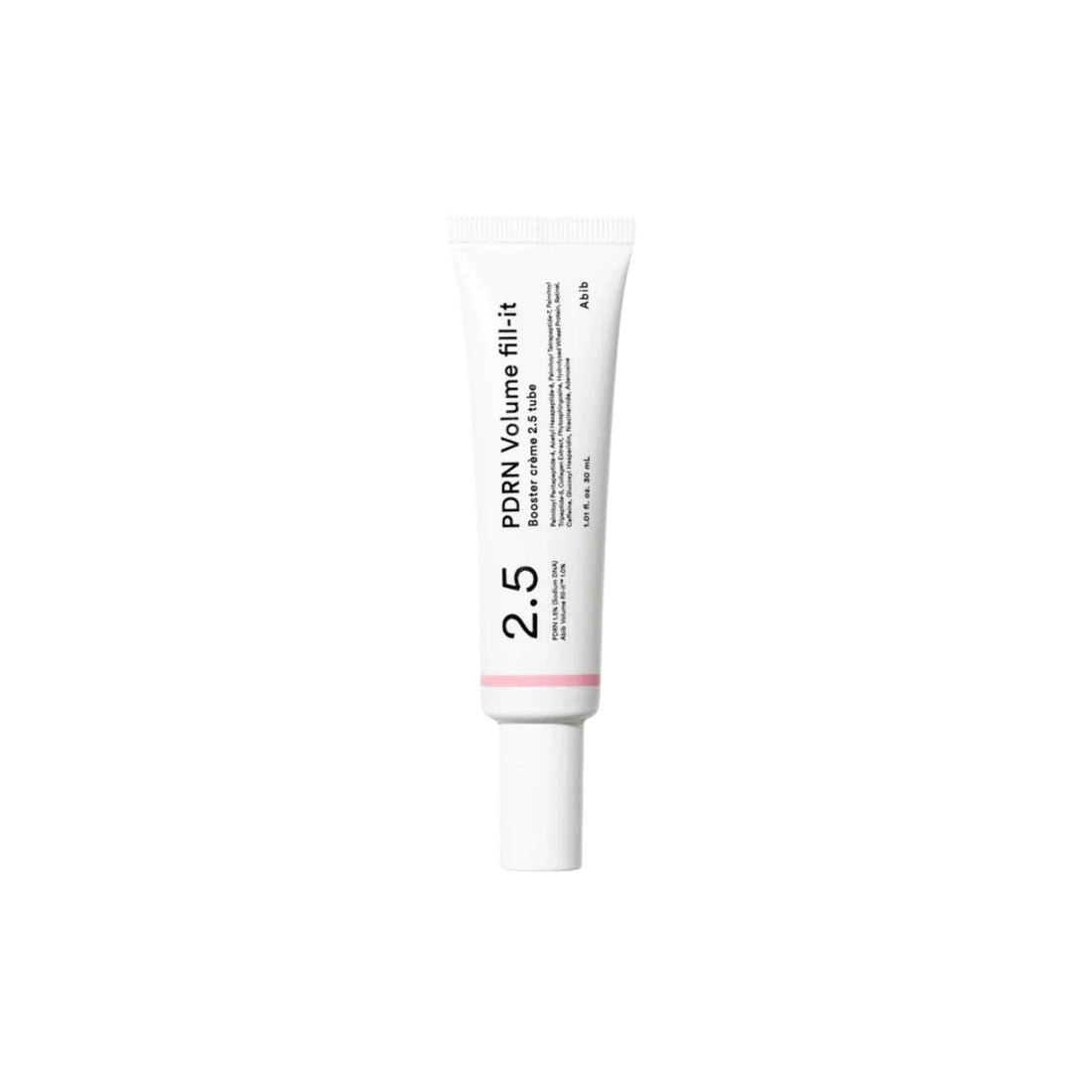 Abib PDRN Volume Fill-it Booster Crème 2.5 Tube – 30ml high-concentration clinical-strength salmon DNA anti-aging and volumizing cream available at Atelier De Glow UAE.