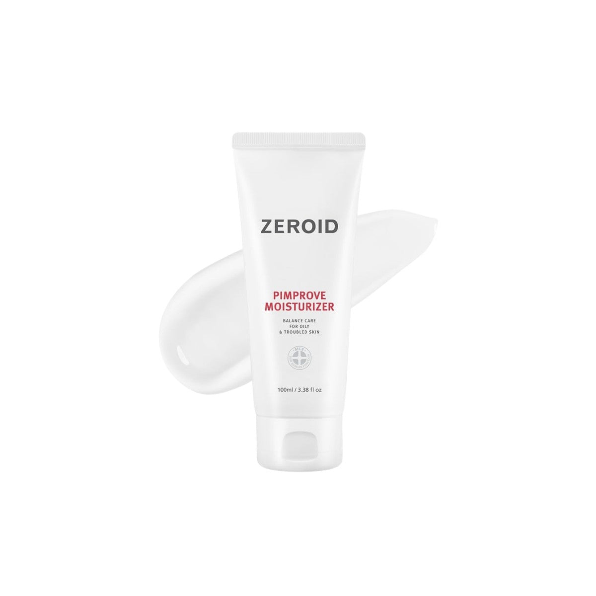 Zeroid Pimprove Moisturizer 100ml – soothing and non-comedogenic facial cream with MLE technology for sensitive and acne-prone skin available at Atelier De Glow UAE.