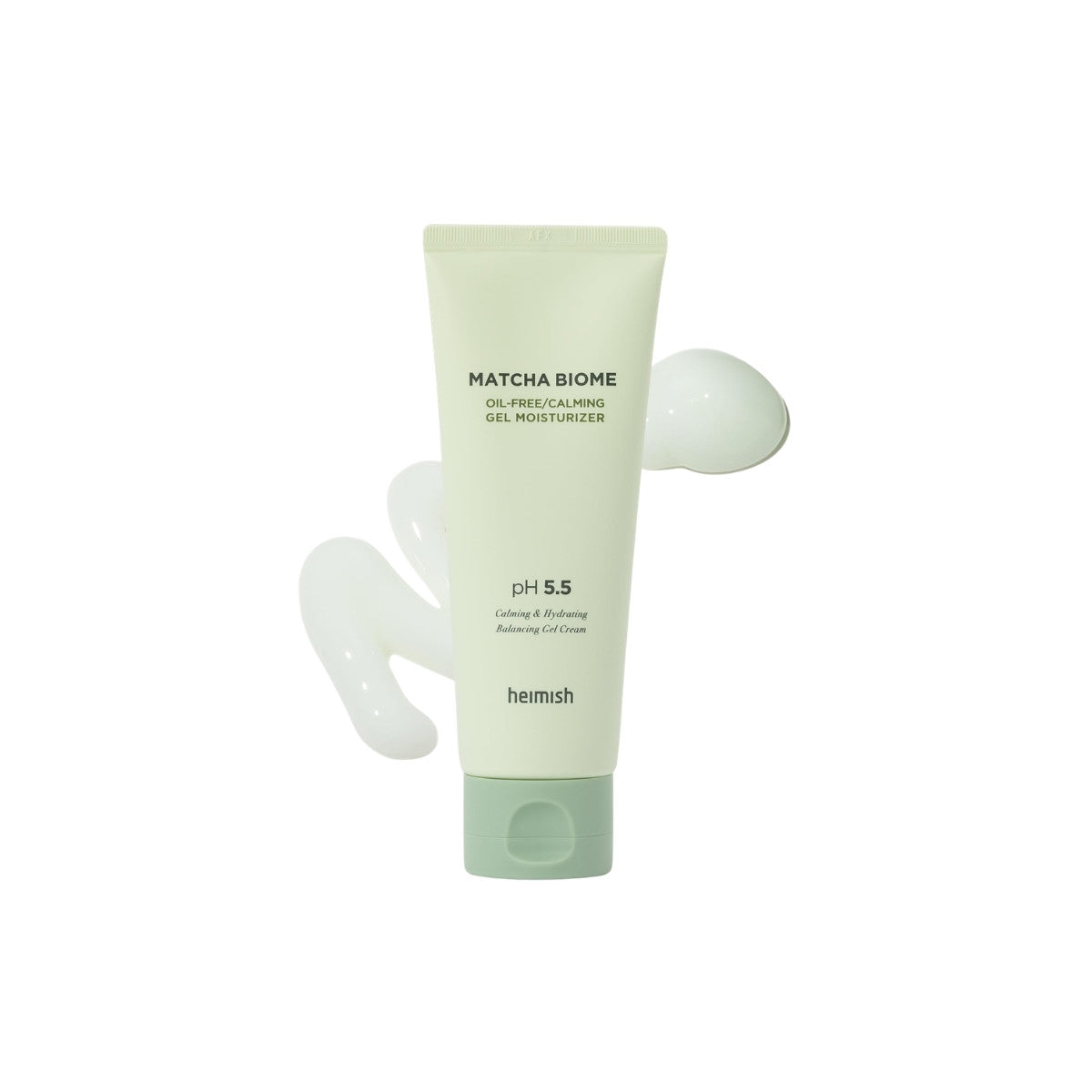 Heimish Matcha Biome Oil-Free Calming Gel Moisturizer – 100ml lightweight face gel with Jeju Matcha and Probiotics available at Atelier De Glow UAE.