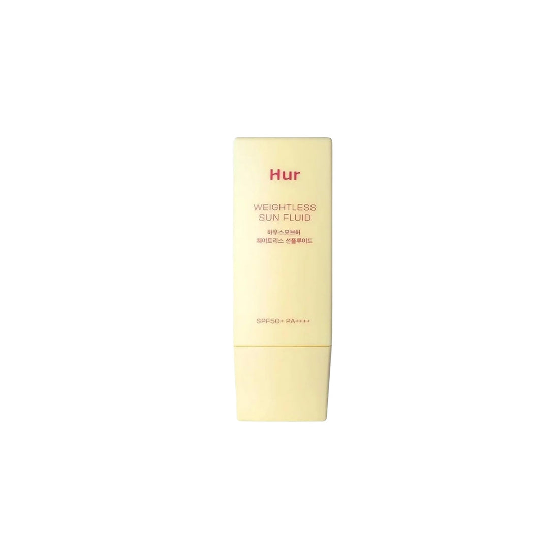 House of Hur Weightless Sun Fluid SPF 50+ PA++++ – 50ml ultra-light chemical sunscreen with a natural finish available at Atelier De Glow UAE.