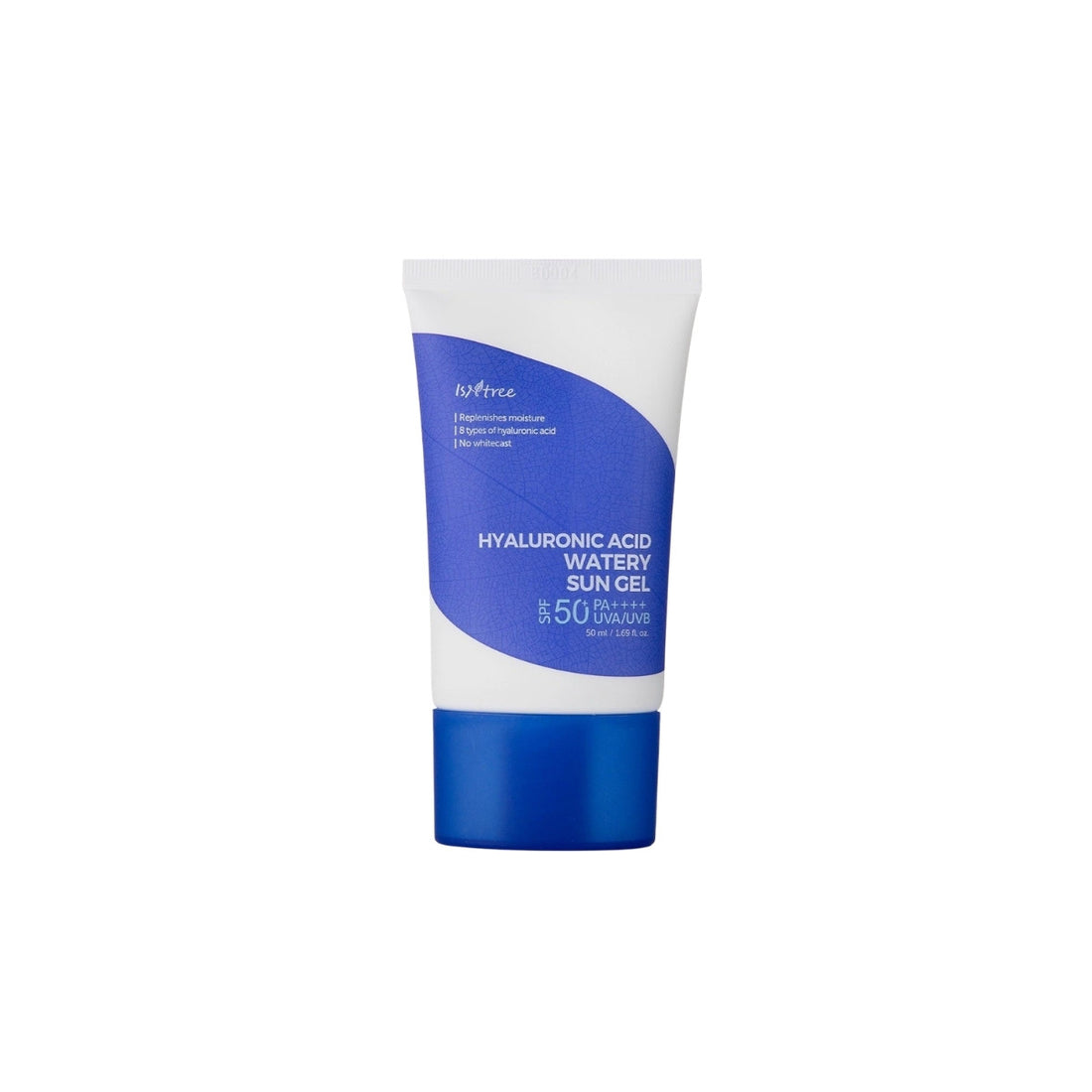 Isntree Hyaluronic Acid Watery Sun Gel – 50ml Korean sunscreen with 8 types of Hyaluronic Acid and Centella Asiatica available at Atelier De Glow UAE.