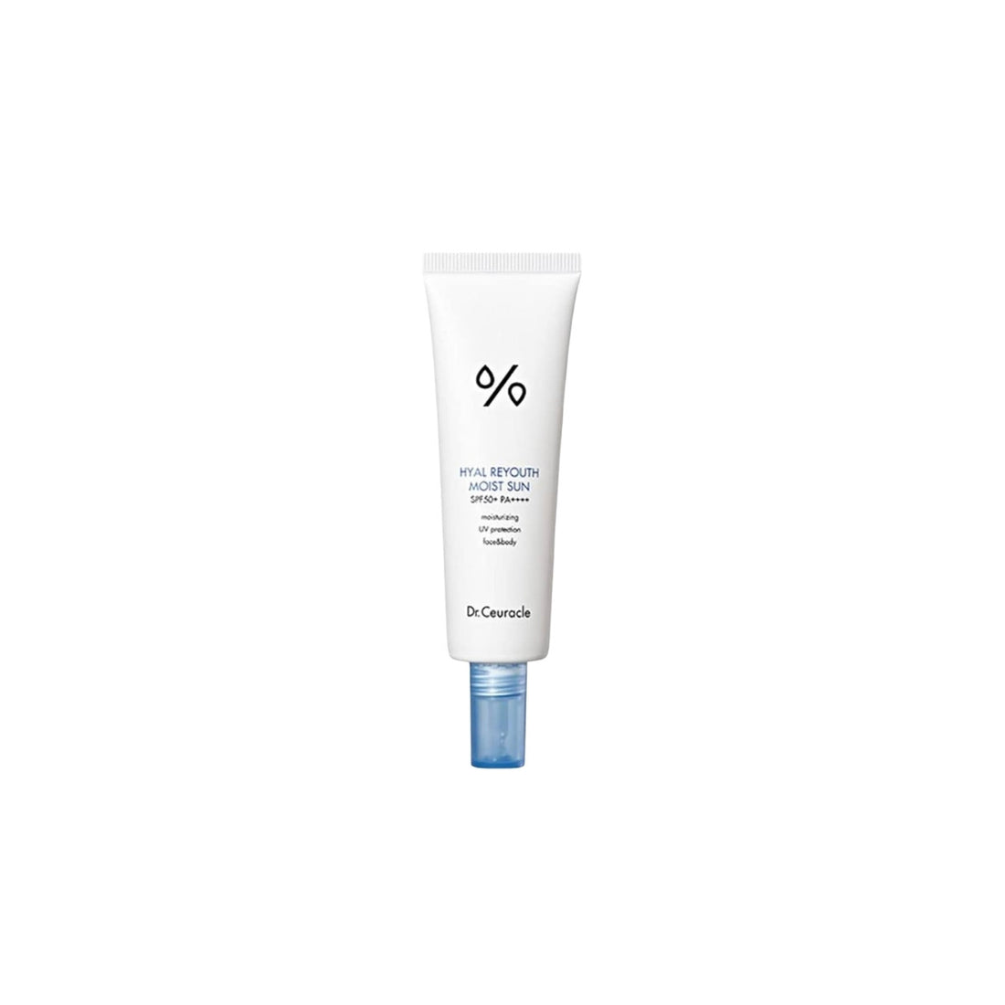 Dr. Ceuracle Hyal Reyouth Moist Sun SPF50+ PA++++ – 50ml lightweight daily chemical moisturizing sunscreen with 10-layer hyaluronic acid available at Atelier De Glow UAE.