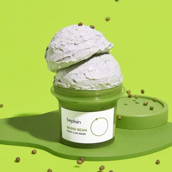 beplain Mung Bean Clay Mask for clearing blackheads and excess sebum in Dubai heat – Non-drying Korean pore treatment with fast UAE delivery.