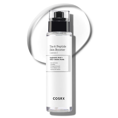 COSRX The 6 Peptide Skin Booster – 150ml Korean first-step serum with 6-Peptide Complex for total skin repair available at Atelier De Glow UAE.