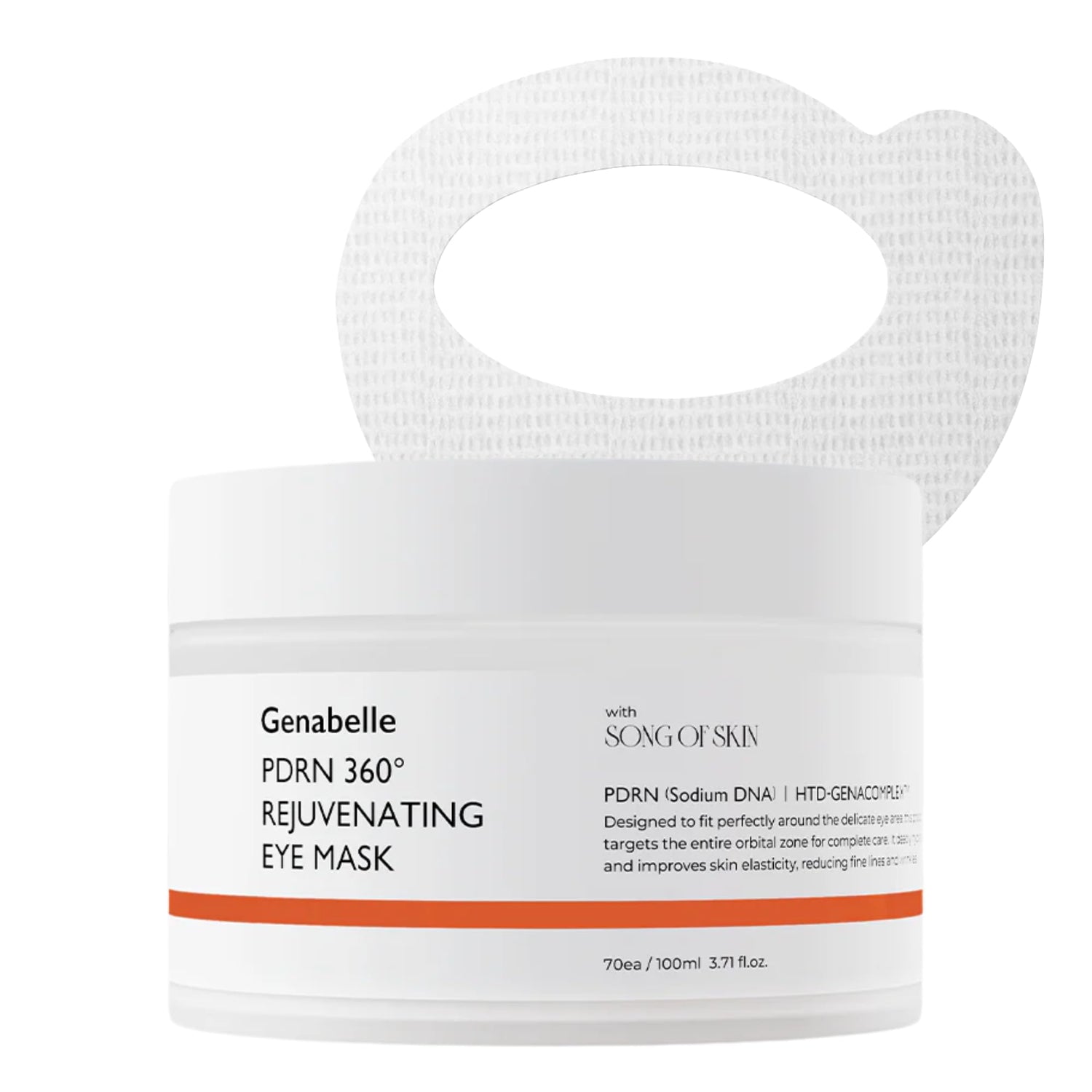 Genabelle PDRN 360 Rejuvenating Eye Mask – 70 hydrogel patches with Salmon DNA and Tranexamic Acid available at Atelier De Glow UAE.