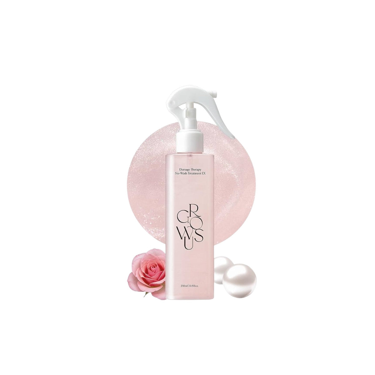 GROWUS Damage Therapy No-Wash Treatment – 250ml Korean leave-in hair treatment with Pearl Extract and Protein for deep repair available at Atelier De Glow UAE.
