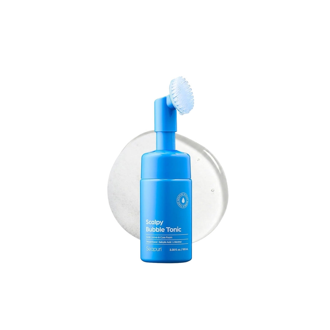 seapuri Scalpy Bubble Tonic – 100ml cooling micro-bubble scalp serum formulated with Salicylic Acid BHA, L-Menthol, and Panthenol available at Atelier De Glow UAE.