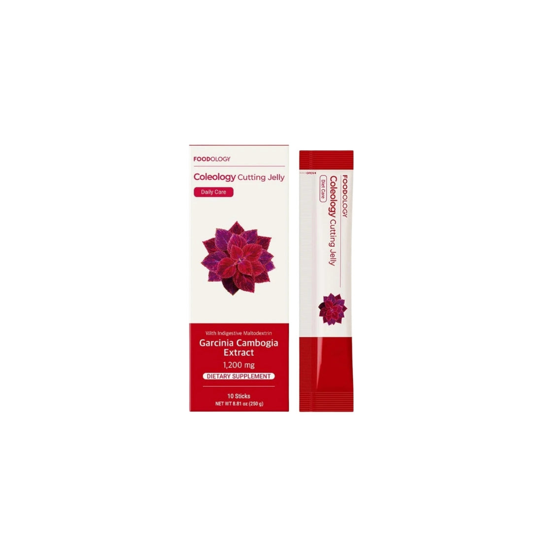 FOODOLOGY Coleology Cutting Jelly – 10 stick pack of Korean diet jelly featuring Garcinia Cambogia and fiber for weight management at Atelier De Glow UAE.
