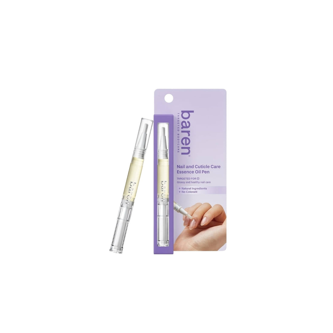 baren Nail and Cuticle Care Essence Oil Pen 2ml – nourishing nail treatment pen formulated with natural oils for healthy, hydrated nails and cuticles available at Atelier De Glow UAE.