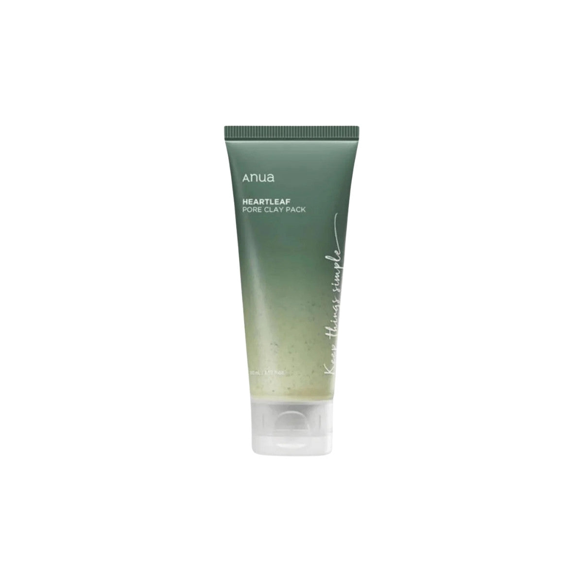 Anua Heartleaf Pore Clay Pack – Purifying Korean wash-off mask with Houttuynia Cordata and skin-balancing clay available at Atelier De Glow UAE.
