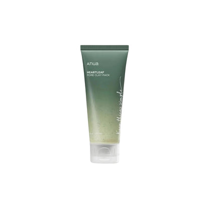 Anua Heartleaf Pore Clay Pack – Purifying Korean wash-off mask with Houttuynia Cordata and skin-balancing clay available at Atelier De Glow UAE.