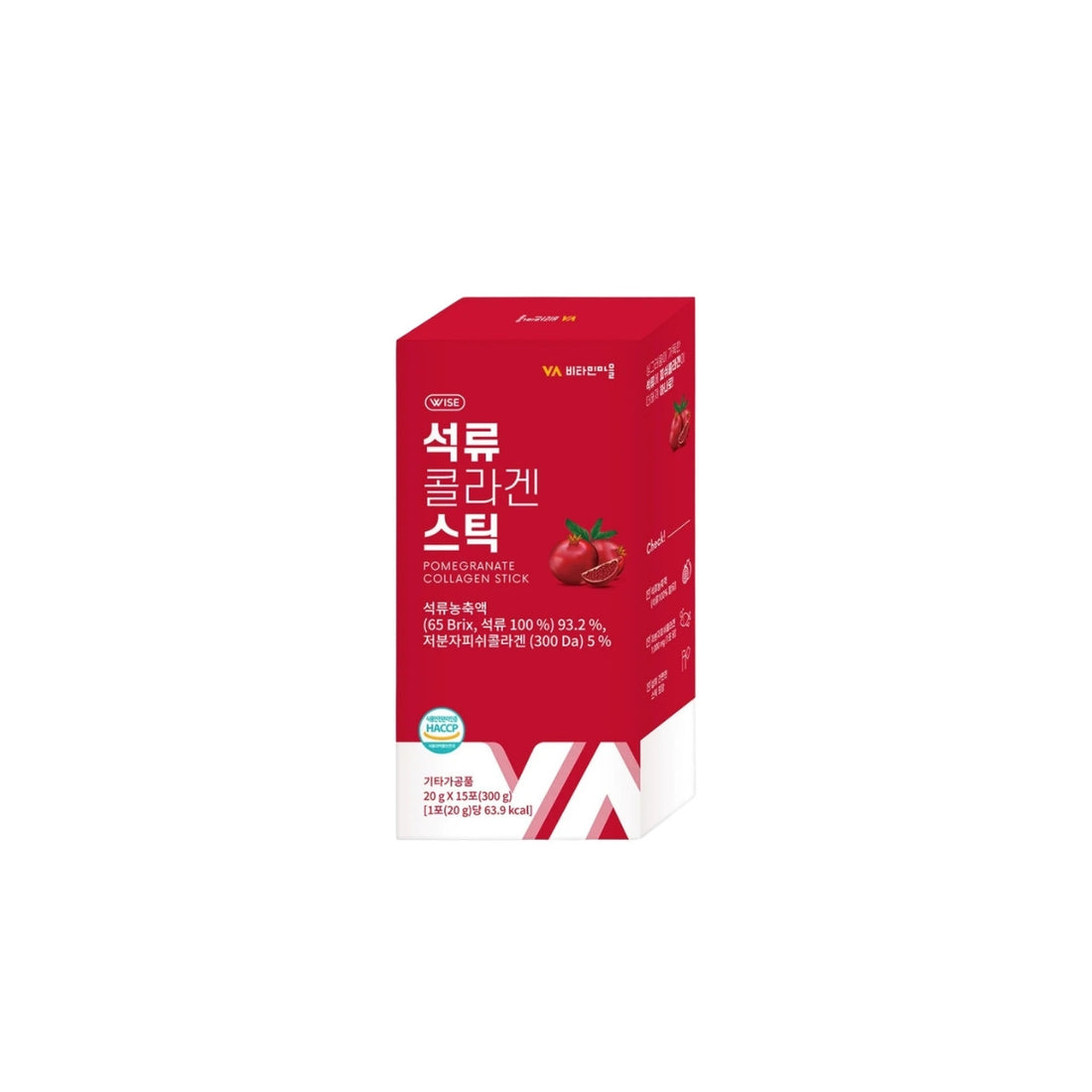 Vitamin Village Pomegranate Ultra Low Molecular Collagen Stick – 15 pack of Korean 300 Dalton collagen jelly with pomegranate concentrate available at Atelier De Glow UAE.