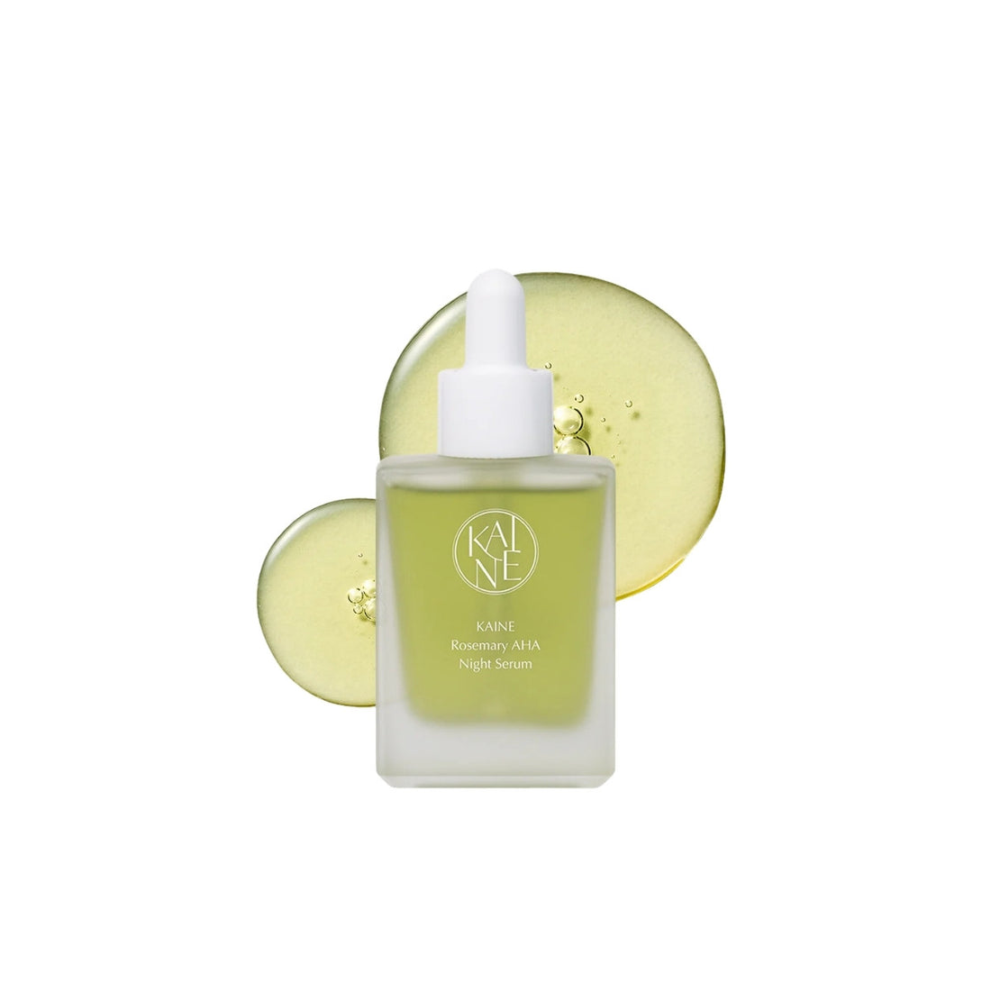 KAINE Rosemary AHA Night Serum – 30ml vegan nighttime exfoliating serum with 5% Lactic Acid and 70% Rosemary available at Atelier De Glow UAE.