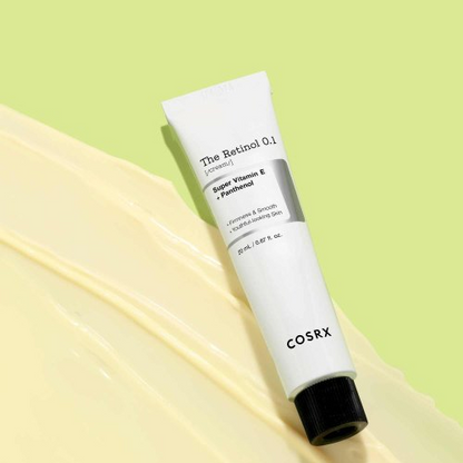 Smooth, creamy texture of COSRX The Retinol 0.1 Cream – Stable, low-irritation Korean night cream for a refined "Glass Skin" look at Atelier De Glow UAE.