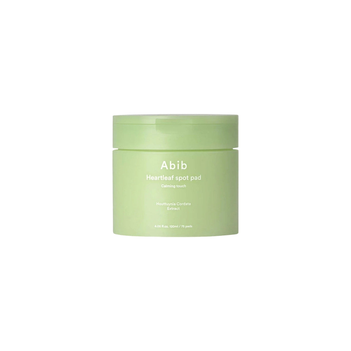Abib Heartleaf Spot Pad Calming Touch – 80 pre-soaked pads with 40,000ppm Heartleaf extract and Wintergreen leaf for Korean calming care at Atelier De Glow UAE.