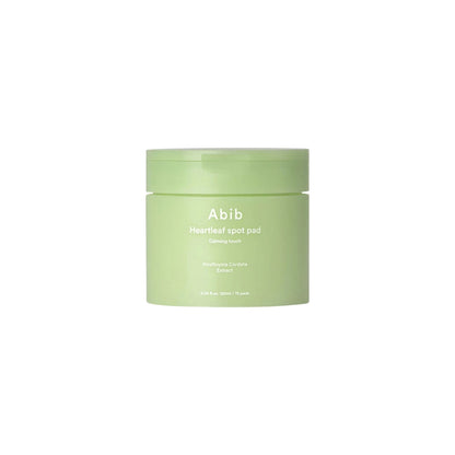 Abib Heartleaf Spot Pad Calming Touch – 80 pre-soaked pads with 40,000ppm Heartleaf extract and Wintergreen leaf for Korean calming care at Atelier De Glow UAE.