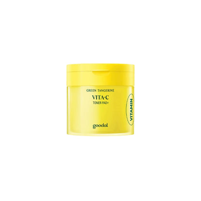 Goodal Green Tangerine Vita C Dark Spot Care Pad – 70-count Korean toning pads featuring 70% Green Tangerine Extract and Vitamin C available at Atelier De Glow UAE.