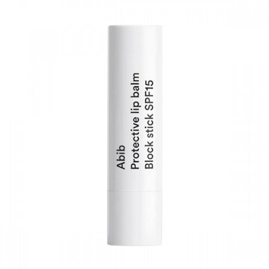 Abib Protective Lip Balm Block Stick SPF15 – UV protection and moisture-locking Korean lip balm available at Atelier De Glow UAE.