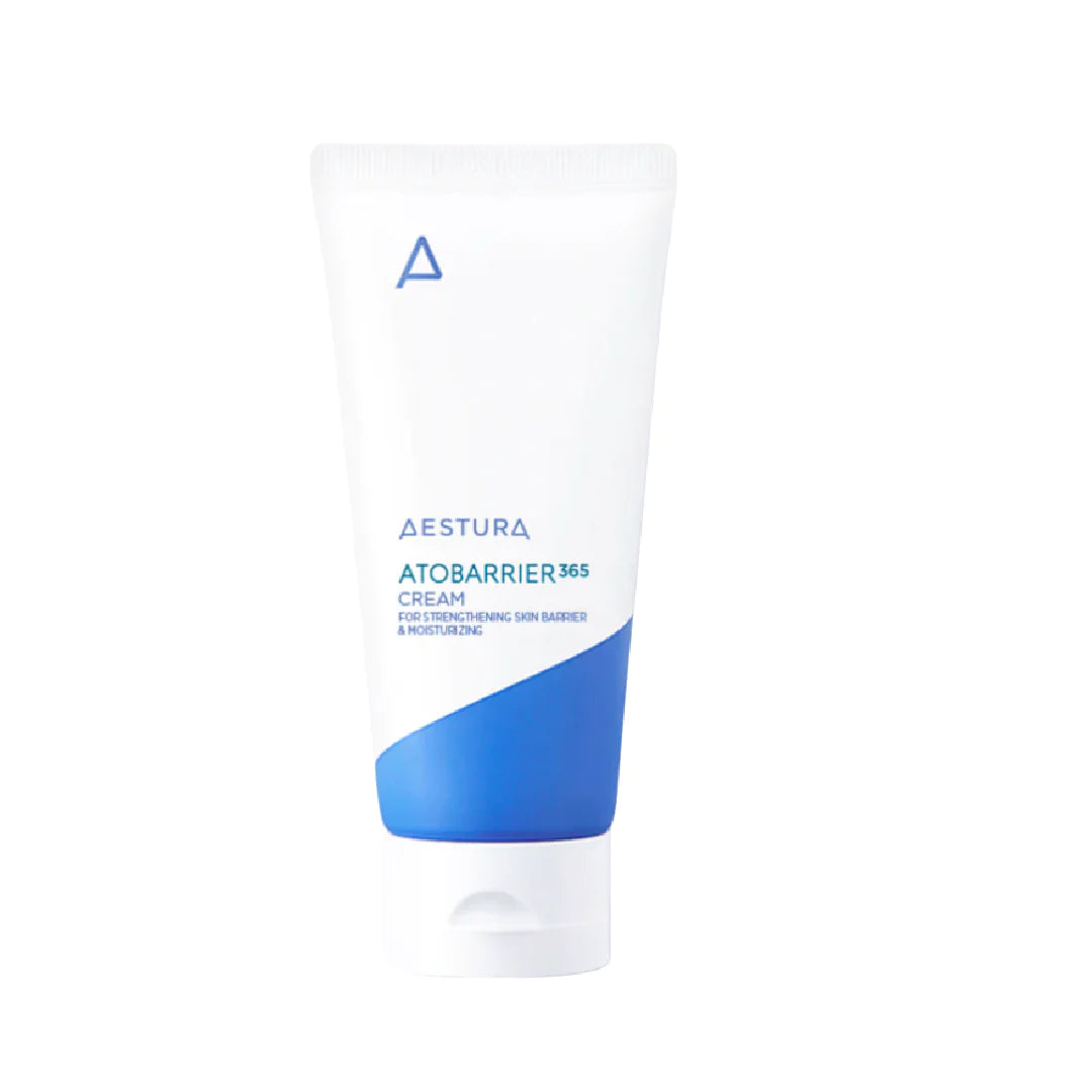 Aestura Atobarrier 365 Cream 80ml – Medical-grade Korean moisturizer with Derma-On Ceramide/Cholesterol/Fatty Acid capsules available at Atelier De Glow UAE.