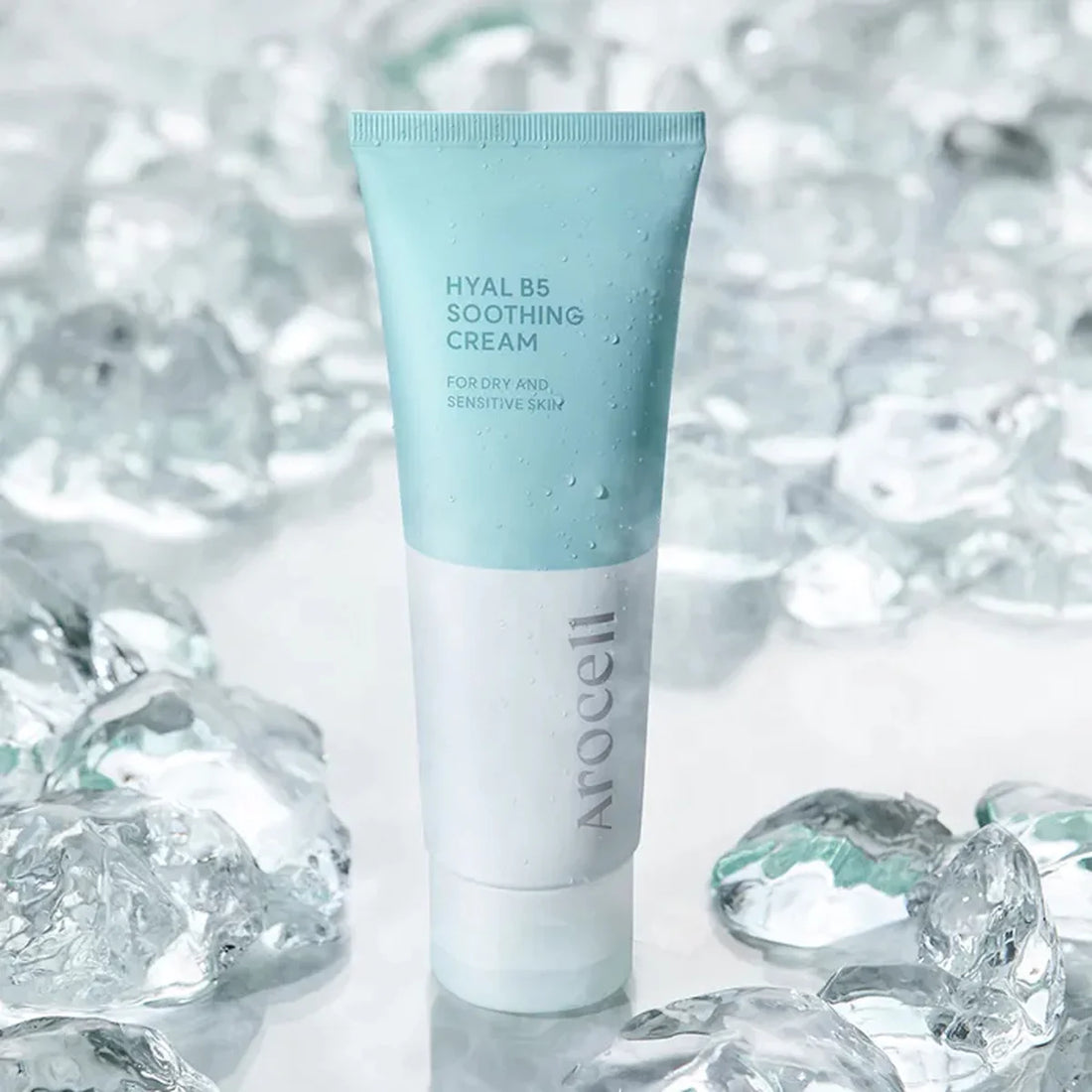 Arocell Hyal B5 Cream for raw stinging skin boundaries, severe skin barrier peeling from active retinols, sudden rosacea flushing, and tight paper-dry cheeks – Calm booster from Atelier De Glow UAE.