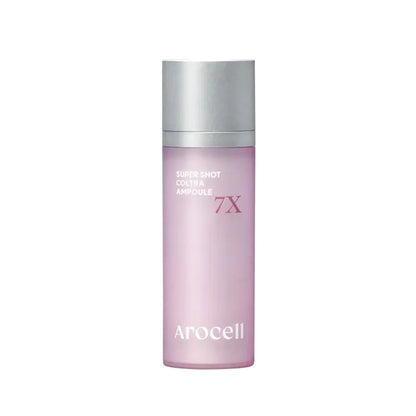 Arocell Super Shot Coltra Ampoule 7X – 30ml clinical anti-aging serum with max-strength Poly-L-Lactic Acid PLLA, Low-Molecular Collagen, and Peptides available at Atelier De Glow UAE.