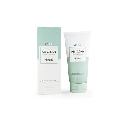 Heimish All Clean Green Foam – 150g low pH 5.5 acidic cleanser with Centella Asiatica and Witch Hazel available at Atelier De Glow UAE.