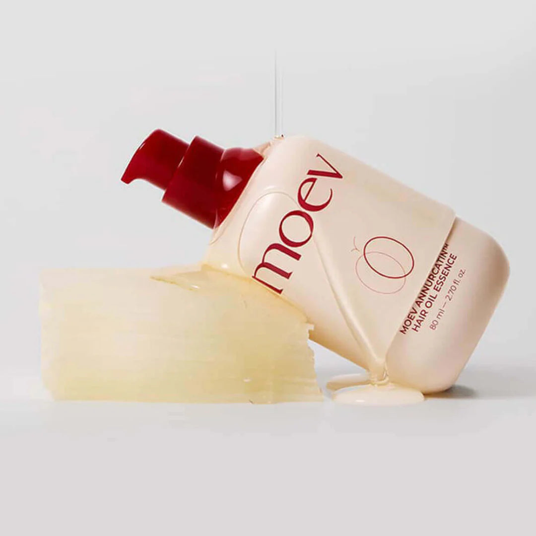 MOEV Hair Oil for treating split ends, heat damage, and frizzy hair – Reparative hair essence for strength and shine from Atelier De Glow UAE.
