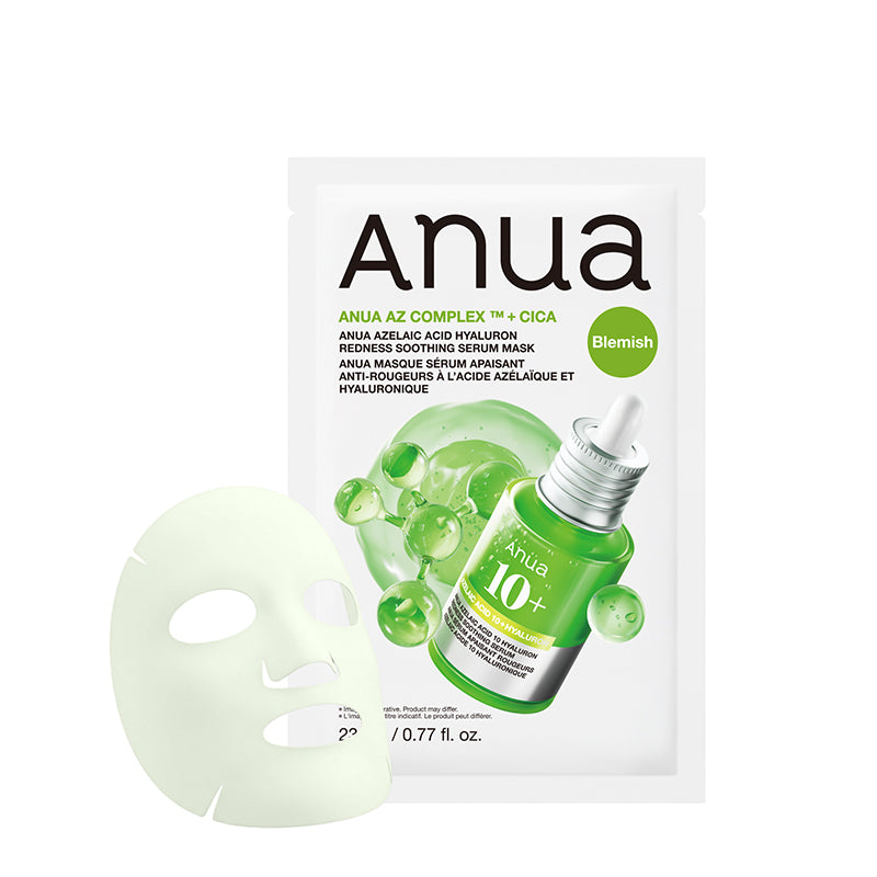 Anua Azelaic Acid Hyaluron Redness Soothing Serum Mask 1EA – calming sheet mask with azelaic acid and hyaluronic acid for sensitive, irritated skin at Atelier De Glow UAE.