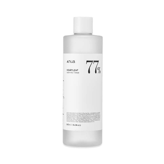 Anua Heartleaf 77% Soothing Toner – Award-winning Korean toner with 77% Houttuynia Cordata extract available at Atelier De Glow UAE.