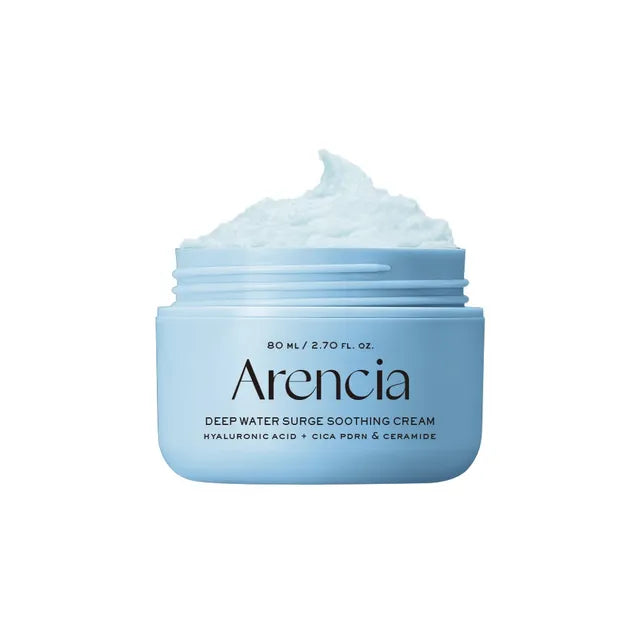 Arencia Deep Water Surge Soothing Cream – 110ml Korean moisturizer with Deep Sea Water and botanical extracts available at Atelier De Glow UAE.