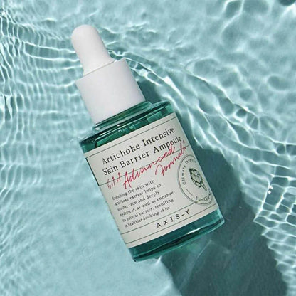 Lightweight, non-sticky texture of AXIS-Y Artichoke Ampoule – Fast-absorbing Korean serum for a smooth "Glass Skin" finish at Atelier De Glow UAE.