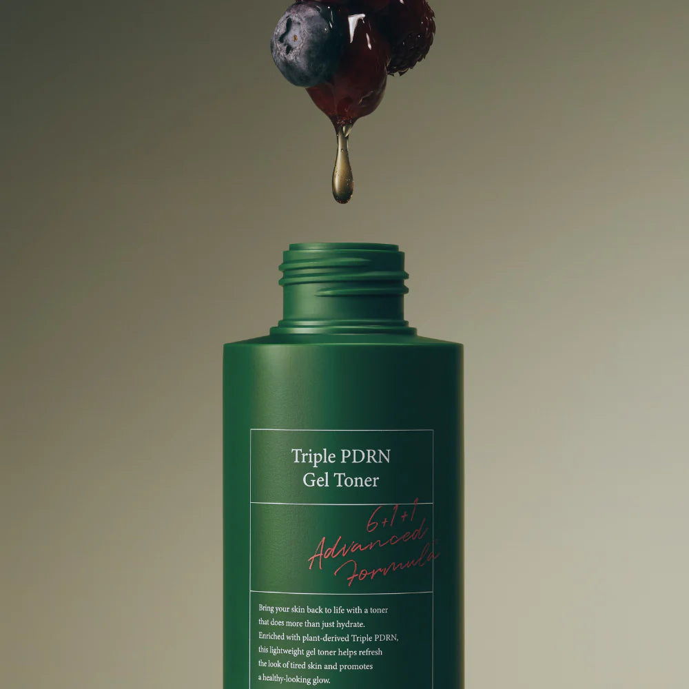 Refreshing gel-to-liquid texture of AXIS-Y Triple PDRN Toner – High-volume 270ml bottle for long-lasting "Glass Skin" hydration at Atelier De Glow UAE.