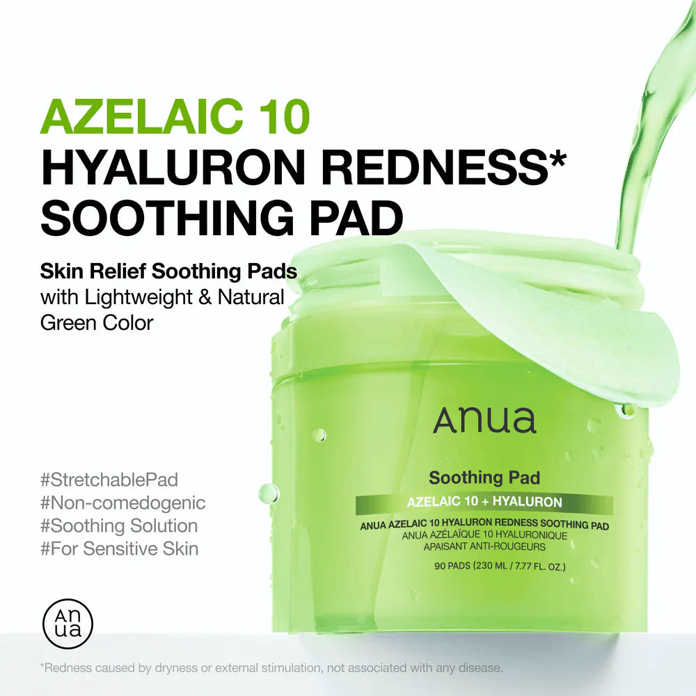 Anua Azelaic 10 Hyaluron Redness Soothing Pad - 90 Pads