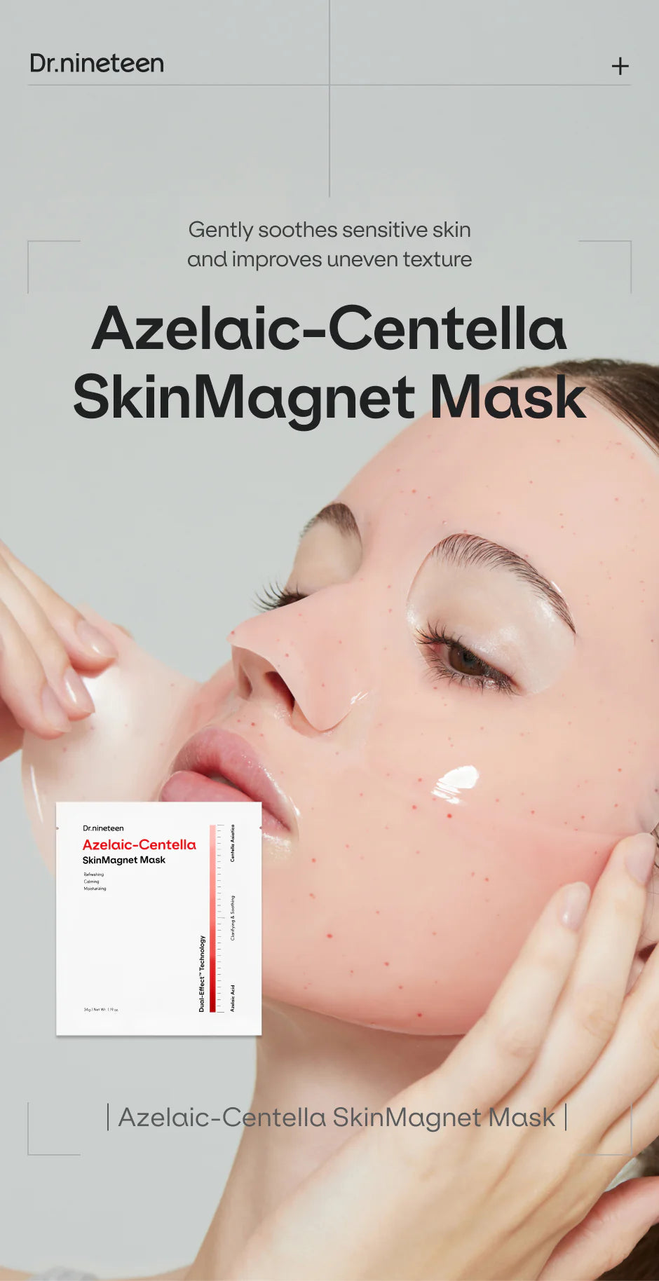 Dr.nineteen mask for rosacea, acne-prone skin, and post-inflammatory hyperpigmentation – Calming and clearing Korean treatment from Atelier De Glow UAE.