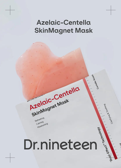 SkinMagnet adhesion technology of Dr.nineteen Azelaic Mask – High-fit Korean sheet mask for intensive redness relief at Atelier De Glow UAE.