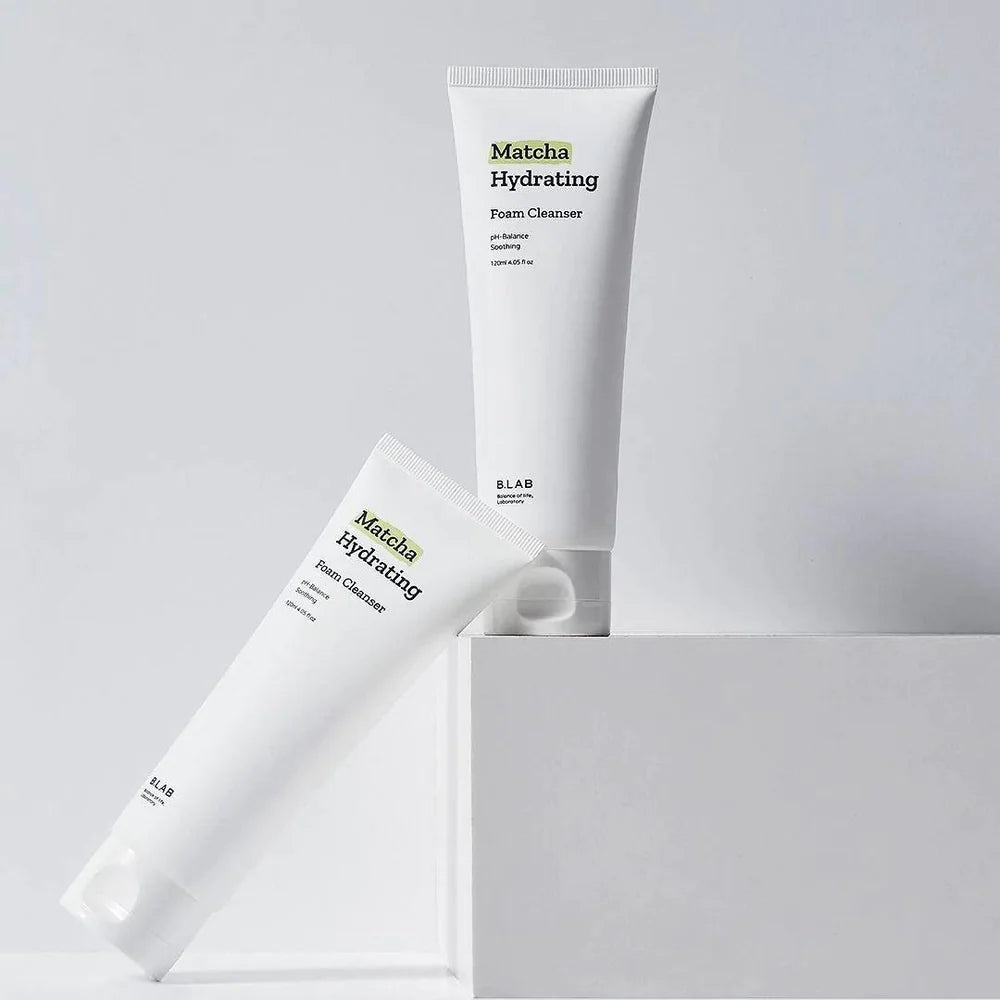 B.LAB Matcha Cleanser for removing hard-water buildup and desert dust in Dubai – Non-stripping Korean face wash with fast UAE delivery.