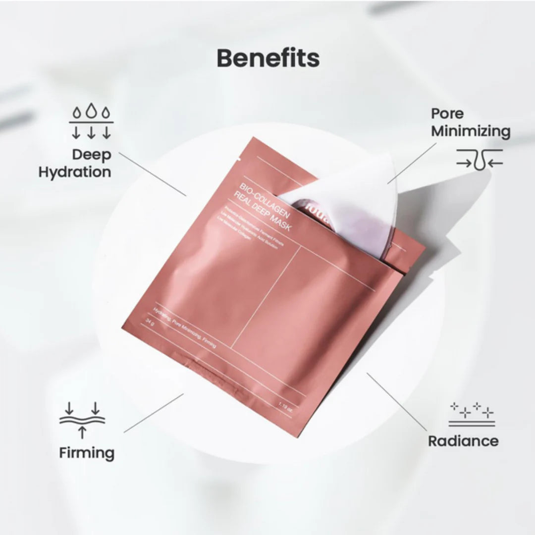 Transparent hydrogel effect of Biodance Bio-Collagen Mask – "Melting" essence mask for a luminous "Glass Skin" finish at Atelier De Glow UAE.