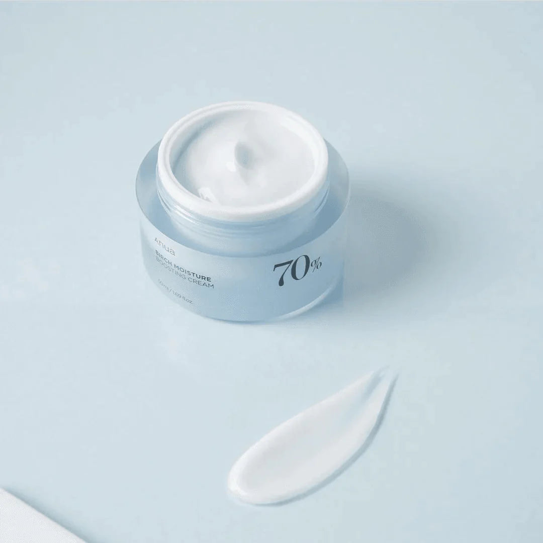 Anua birch cream for severe inner-skin tightness, compromised lipid barriers, and sensitive oil-moisture imbalances – Cooling fluid from Atelier De Glow UAE.