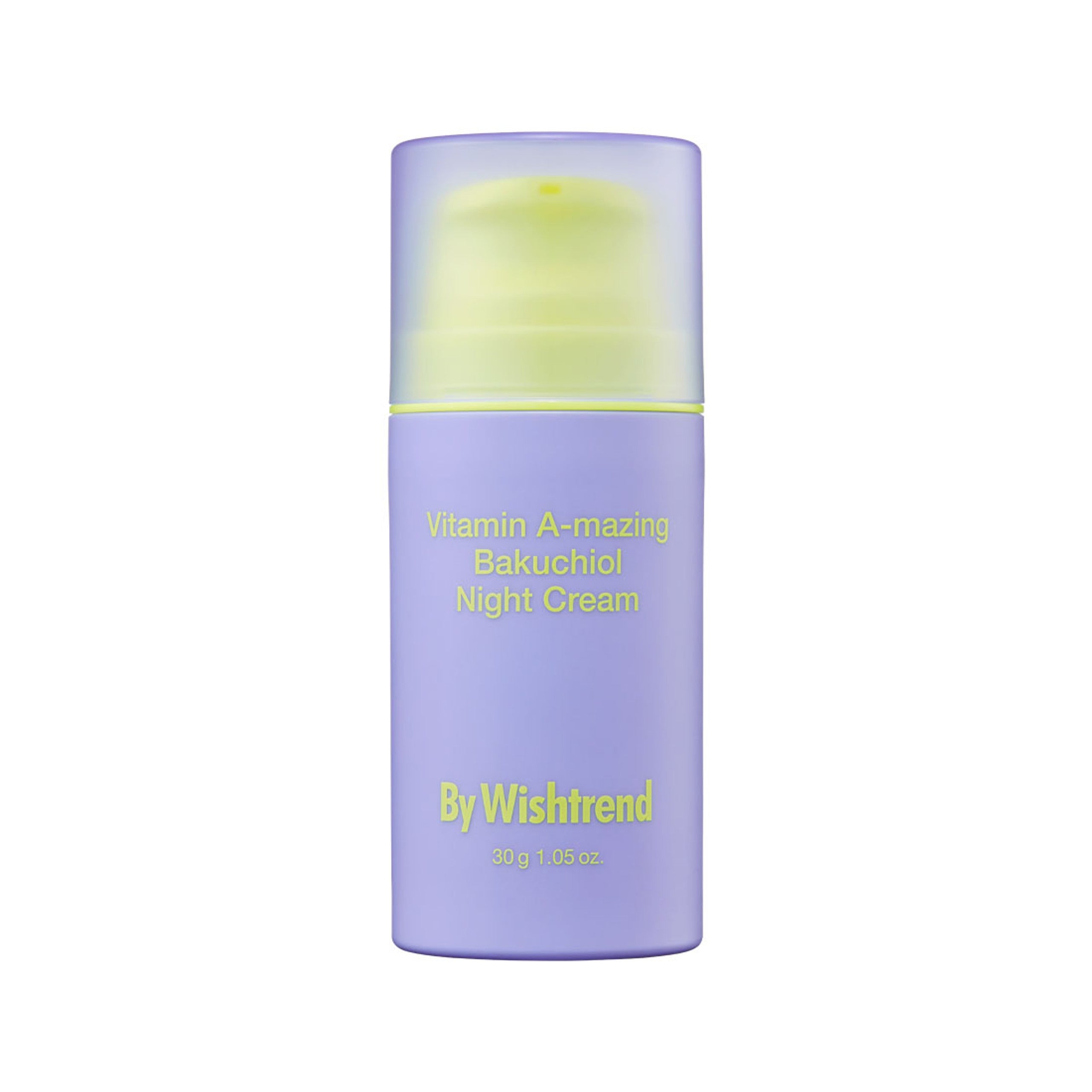 By Wishtrend Vitamin A-mazing Bakuchiol Night Cream – Korean nighttime moisturizer with Retinal and 1% Bakuchiol available at Atelier De Glow UAE.