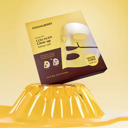 EQQUALBERRY  Collagen Glow up Hydrogel Mask Set 4EA